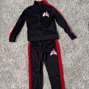 Nike Air Black and Red Tracksuit Set